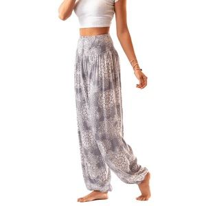 Lotus & Luna Galapagos Harem Pants size L/XL light gray lounge yoga